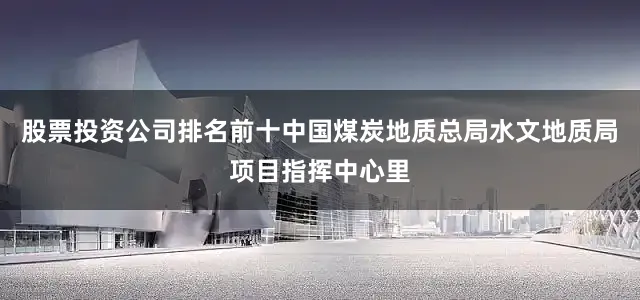 股票投资公司排名前十中国煤炭地质总局水文地质局项目指挥中心里