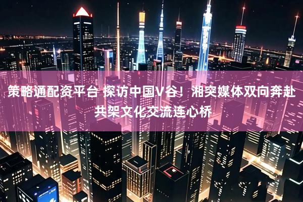 策略通配资平台 探访中国V谷！湘突媒体双向奔赴 共架文化交流连心桥