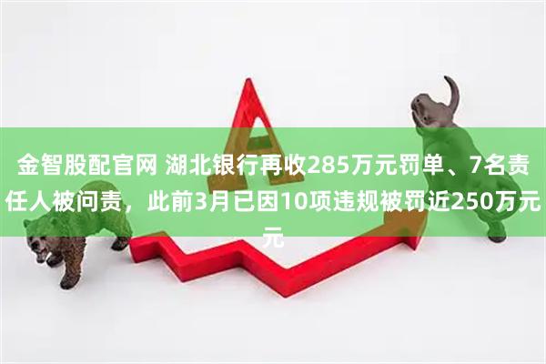 金智股配官网 湖北银行再收285万元罚单、7名责任人被问责，此前3月已因10项违规被罚近250万元